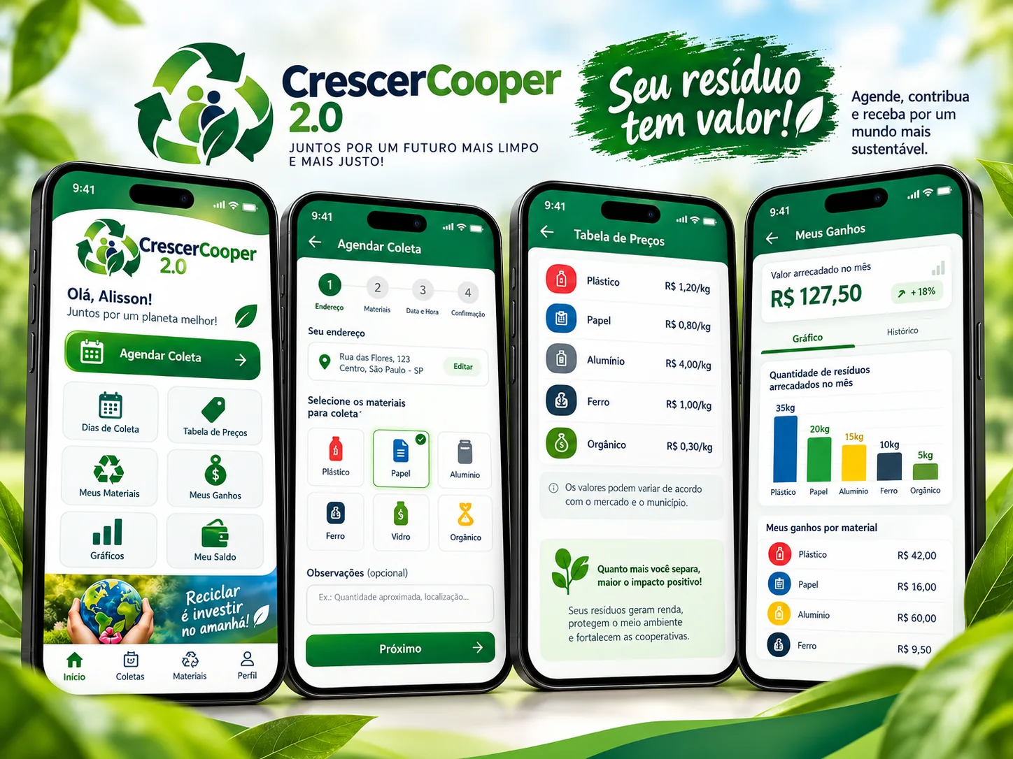 Prévia visual da proposta CrescerCooper
